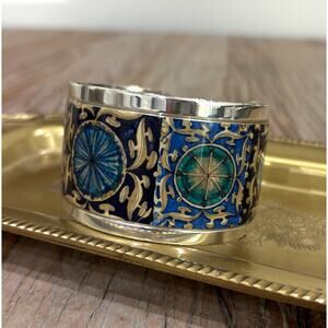 Brighton Pop Appeal Medallion Cuff Bracelet Blue Green